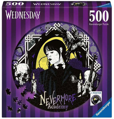 Puzzle Ravensburger Wednesday Nevermore Academy - 500 pièces de film.