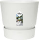 Elho greenville round 14 - pot de fleur d'extérieur avec réservoir d'eau - 100% plastique recyclé - ø 14,0 x h 13,4 cm - blanc