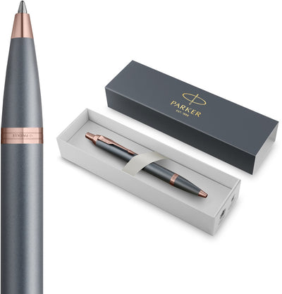 Parker dans un stylo à bille | collection touche finale | finition ardoise | moyen | bleu | emballage cadeau
