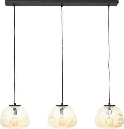 Brilliant Kaizen - suspension - faisceau 3 lumières - verre - 3xe27 max 40w - ambre noir