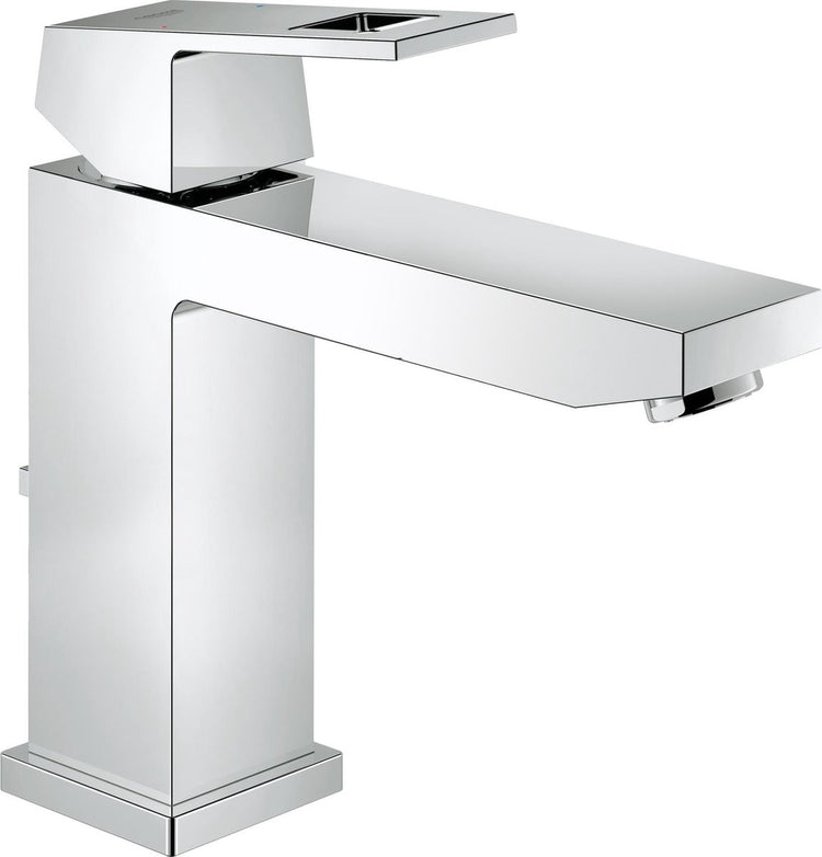 Robinet pour lavabo Grohe Eurocube - bec moyen - avec garniture de vidage - chrome - économie d'eau