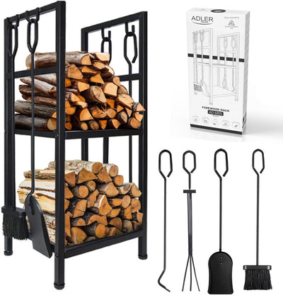 Adler - stockage du bois - 2 niveaux - construction en acier - incl. outils