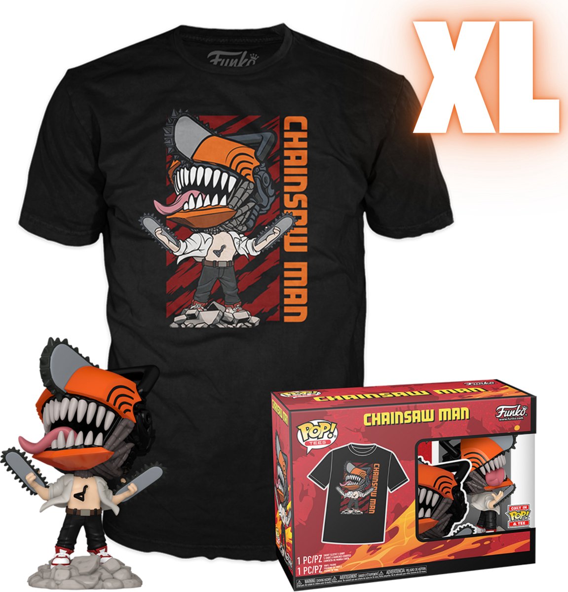 Funko-pop ! tee box tronçonneuse homme - tronçonneuse homme exclusif - xl