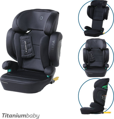 Titanium baby Siège auto bébé en titane terra i taille 100-150 cm - noir