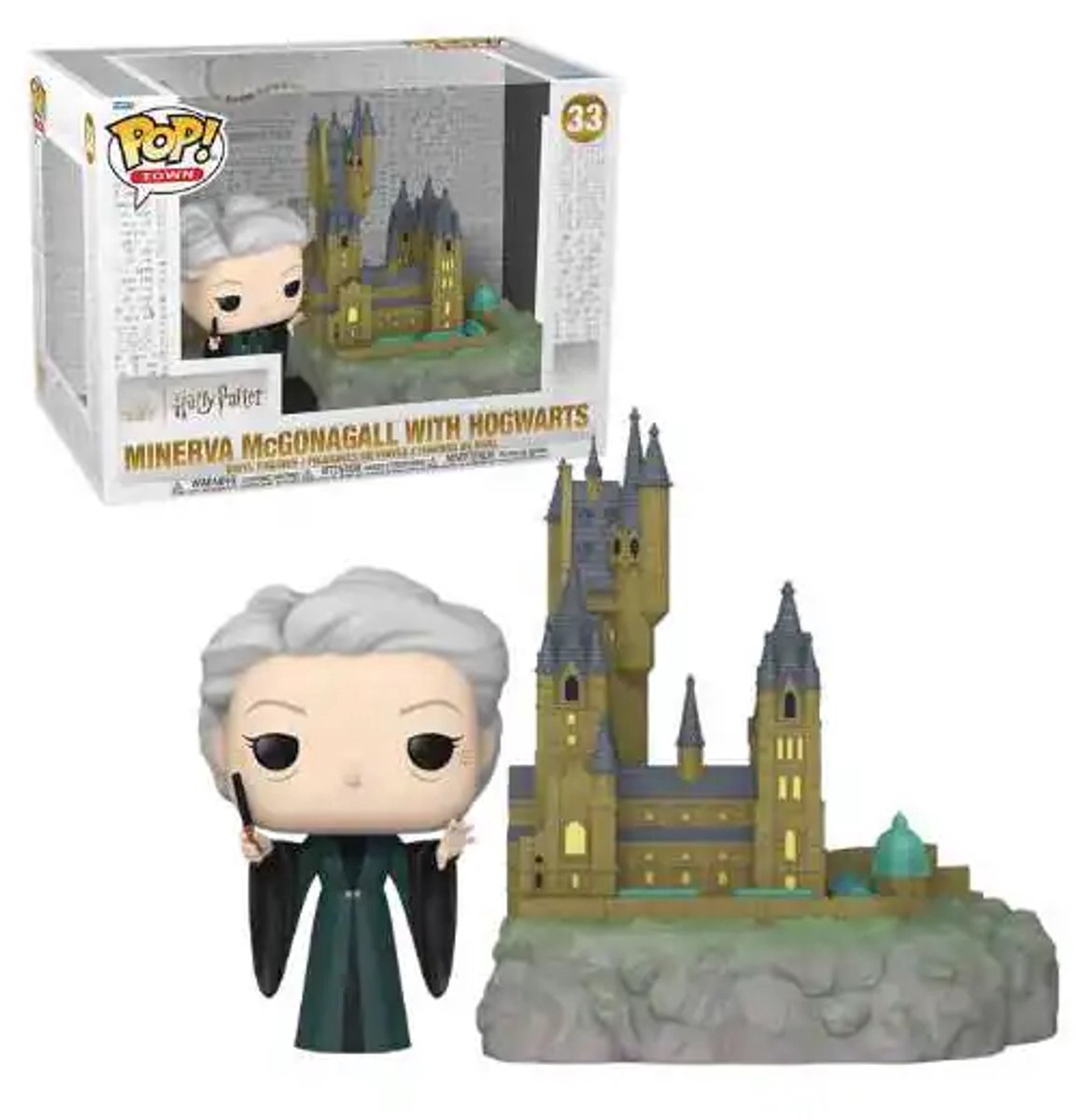 Funko Harry Potter Minerva McGonagall avec figurine en vinyle Poudlard (pop! Town) n° 1. 33 pop! ville - neutre - standard