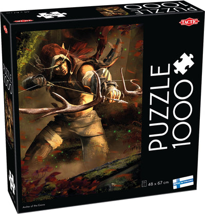Archer tactique du bosquet – puzzle – 1000 pièces – archer fantastique épique – aventure mystique en forêt – haute qualité scandinave