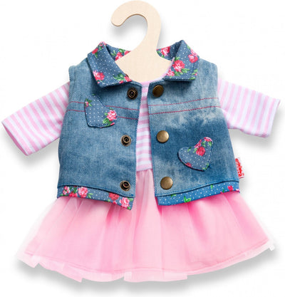 Robe de poupée avec Giletje, 28-35 cm