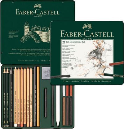 Ensemble monochrome Faber-castell pitt - 21 pièces - fc-112976