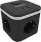 Multiprise Fellowes power cube - type f - 3 prises + USB-C USB-A - câble 2m - avec interrupteur - rallonge cube