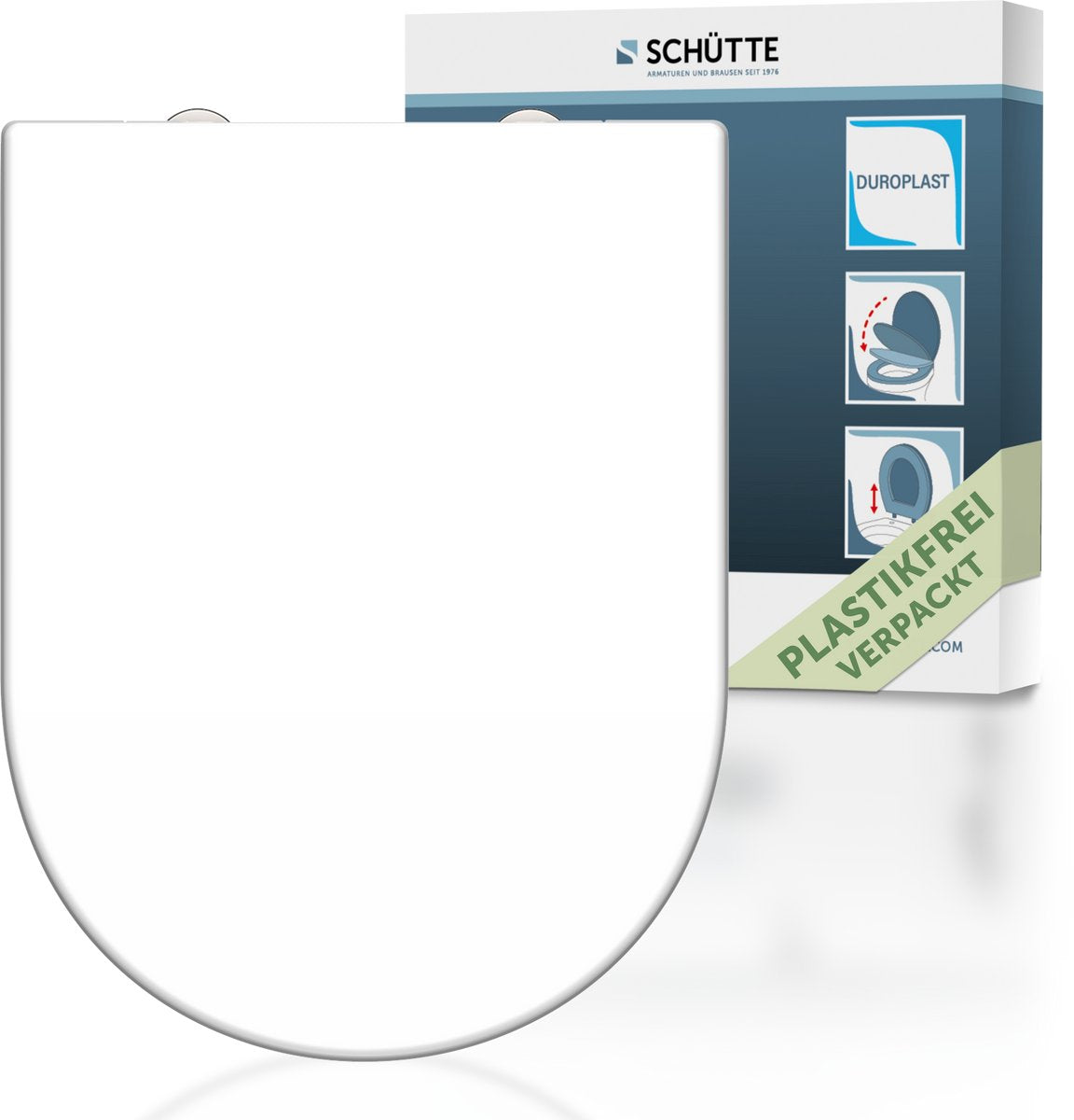 Schütte schütte siège de toilette blanche Duroplaste en forme de D