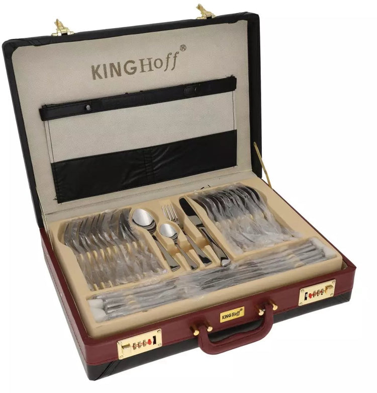 Kinghoff 3520 - set de couverts de luxe valise - 72 pièces - 12 personnes - couverts modernes