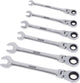 Kreator krt500014 jeu de clés polygonales à cliquet flexibles - 6 pièces - dans un support en plastique