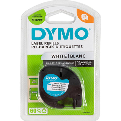 Ruban en plastique, l: 4 m, b: 12 mm, blanc, 4 m 1 rouleau