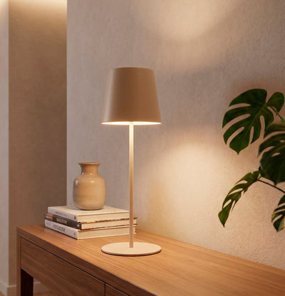 Briloner kiki - lampe de table rechargeable - dimmable - pour intérieur et extérieur - réglable en hauteur - 36 cm x 10,5 cm - beige