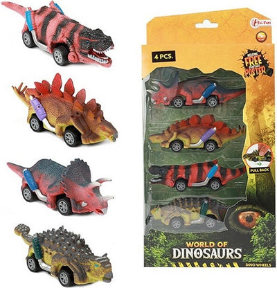 World of Dinosaurs Dino Pollback Car, 4st.
