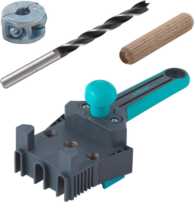 Wolfcraft - dowel jig set including 150 dowels - dowel jig - dowel ø 8mm x 40mm - dowel drilling jig - dowel set - 8621000