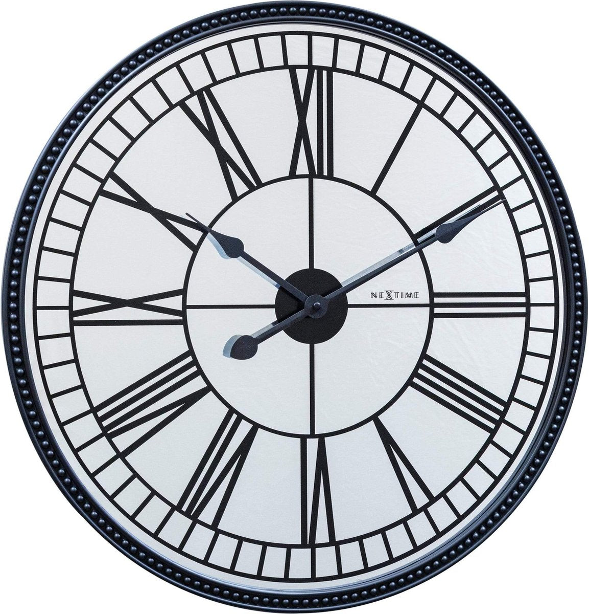 Miroir Cléopâtre Nextime – horloge murale silencieuse – 56 cm – miroir – noir