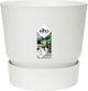 Elho greenville round 16 - pot de fleur d'extérieur avec réservoir d'eau - 100% plastique recyclé - ø 16 x h 15,3 cm - blanc