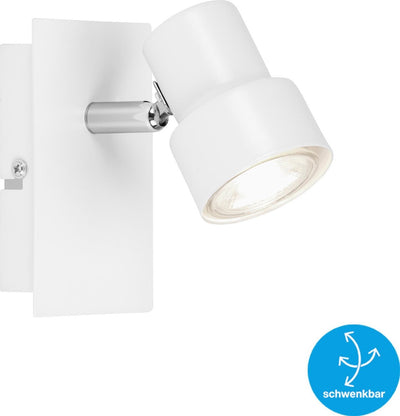 Briloner leuchten rock - applique murale - spot orientable - comprenant 1xLED gu10 5w - 460lm - 3 000k blanc chaud - blanc
