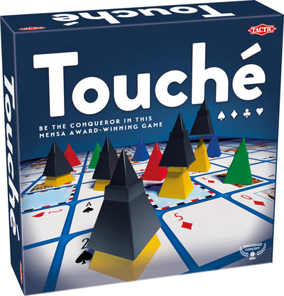 Tactic touché – jeu de société – jeu de cartes tactique – jeu de cartes et pions stratégiques – placer des pions, bloquer des adversaires et marquer des schémas – jeu familial – gagnant du prix Mensa Select – jeu primé – 2 à 4 joueurs – à partir de 8 ans