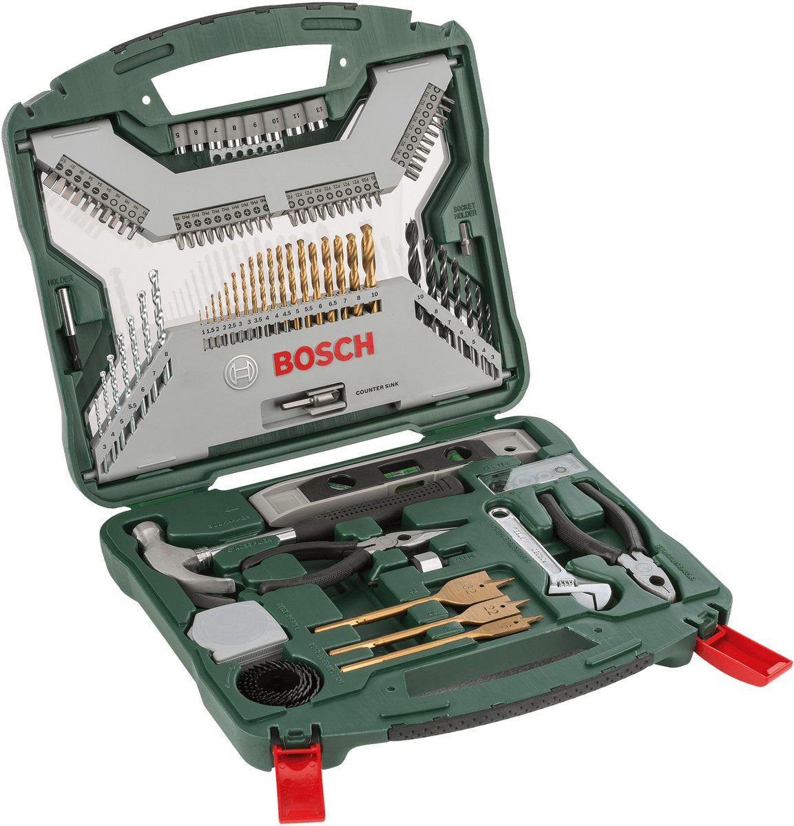 Jeu de forets Bosch x-line - 103 pièces - bois, métal et pierre