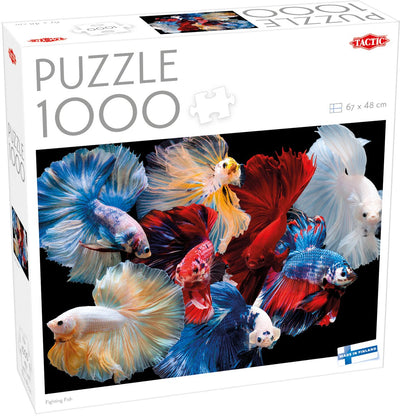 Poisson de combat tactique – puzzle – 1000 pièces – poisson betta coloré – photographie sous-marine spectaculaire – haute qualité scandinave