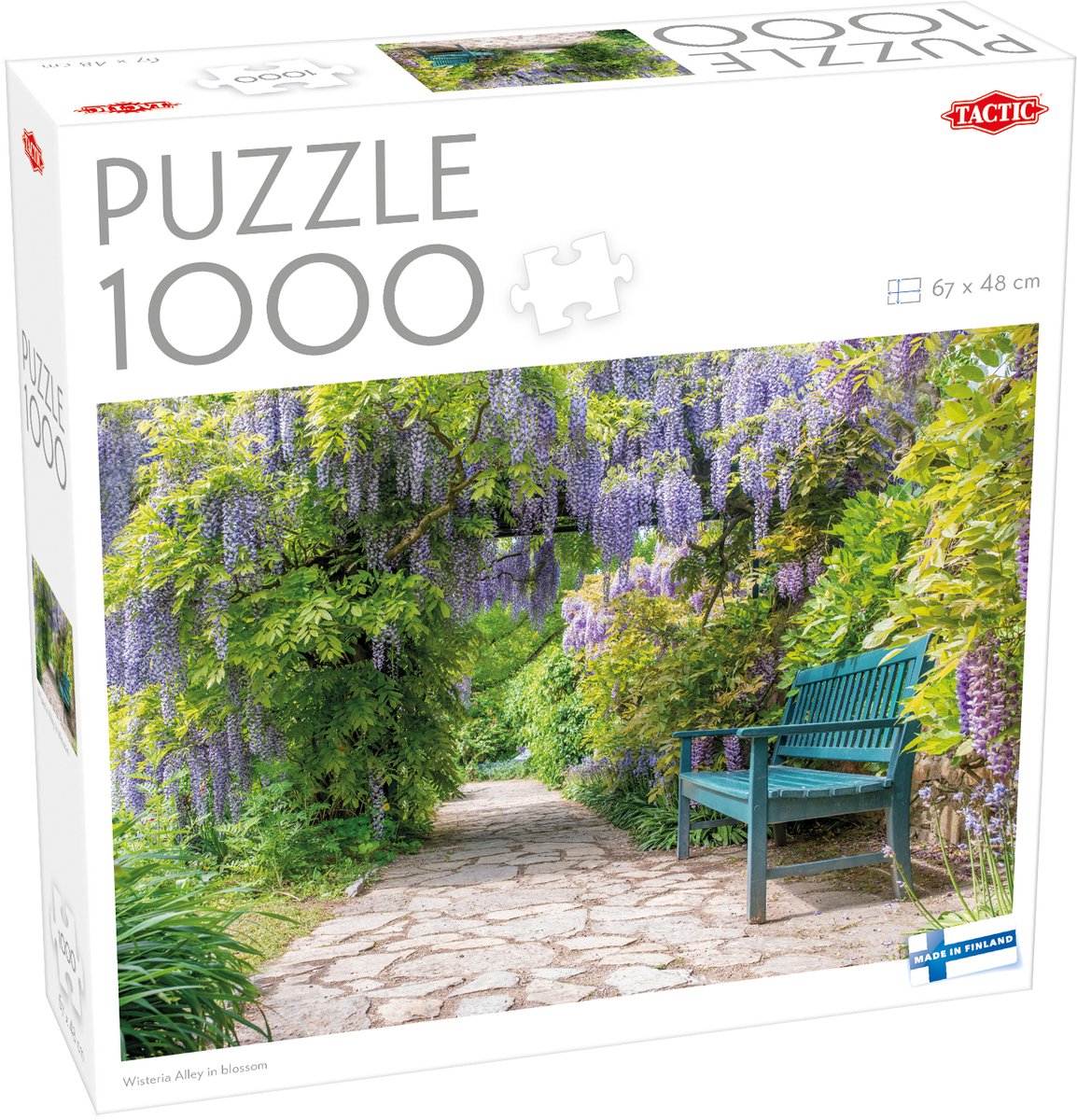 Allée de glycines en fleurs Tactic - Puzzle - 1000 pièces - Allée de jardin de glycines en fleurs - Ambiance nature et jardin apaisante - Haute qualité scandinave
