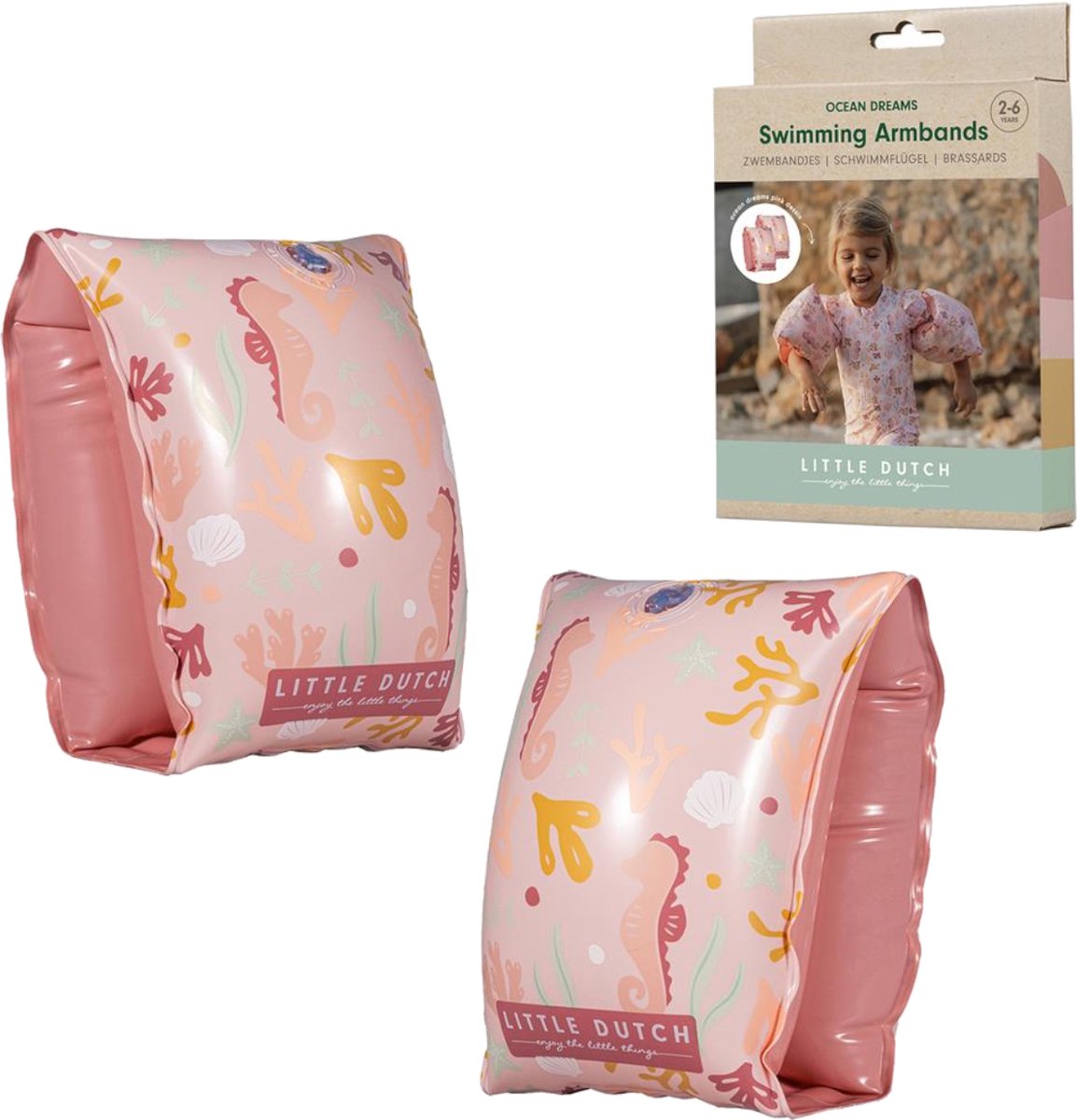 Petit océan néerlandais rêves nager rose rose, 2-6 ans