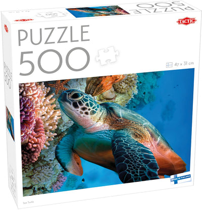 Tortue de mer tactique – puzzle – 500 pièces – tortue de mer dans l'océan tropical – monde sous-marin et animaux marins – haute qualité scandinave