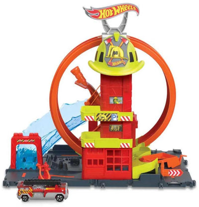 Super caserne de pompiers de Hot Wheels City - ensemble de figurines