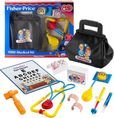 Fisher-Price Doctor's Set 1988 - Ensemble de 11 pièces pour jeu fantastique - Mattel 80ème retour dans le temps