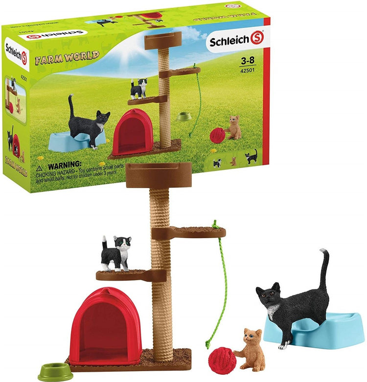 Monde de la ferme Schleich - promenade avec un chaton mignon - ensemble de figurines - jouets pour enfants pour garçons et filles - 3 à 8 ans - 9 pièces