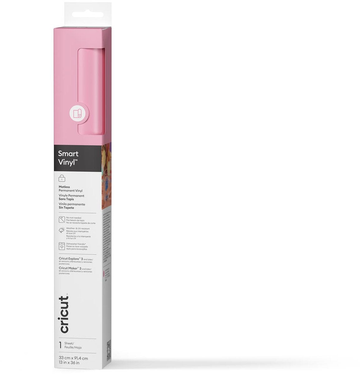 Cricut smart vinyl permanent 33x91cm – rose clair (1 feuille)
