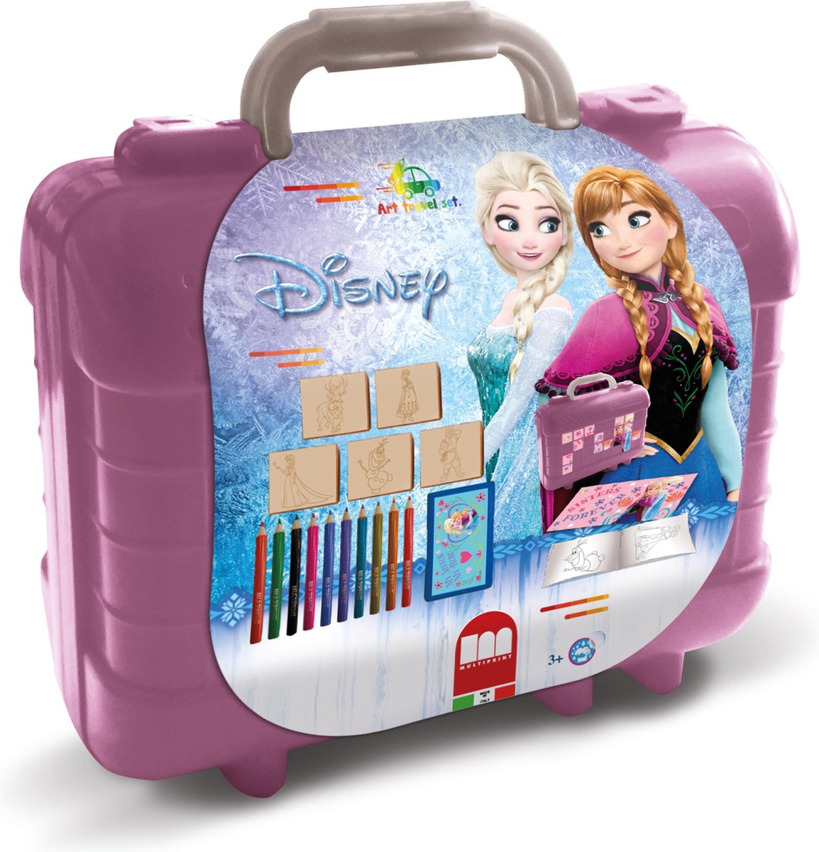 Multiprint Disney La Reine des Neiges - valise - 5 tampons + 10 crayons