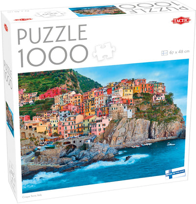 Tactic Cinque Terre, Italie – Puzzle – 1000 pièces – Villages côtiers italiens colorés – Puzzle paysage méditerranéen – Haute qualité scandinave