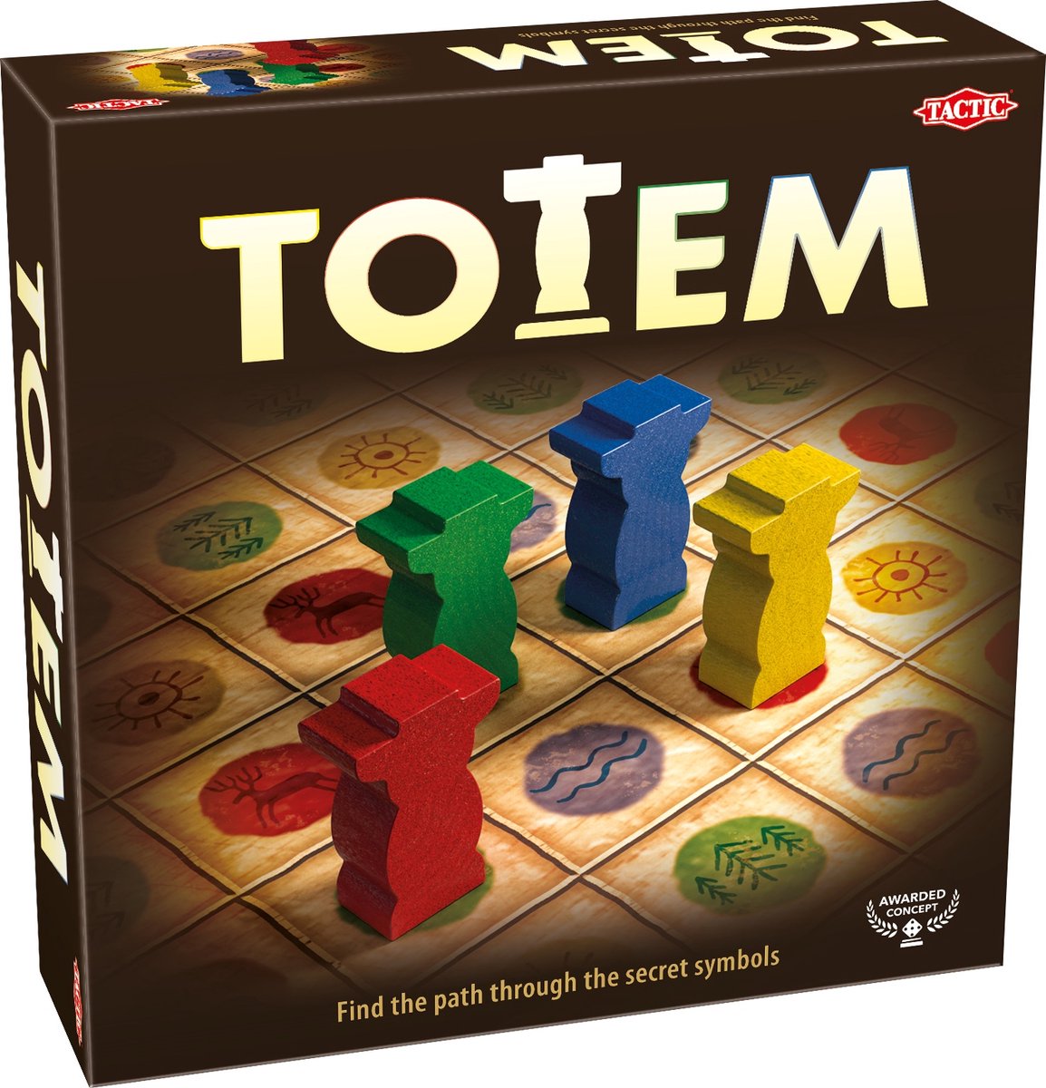 Totem tactique – jeu de société – course de l'autre côté avec totems – éducatif et tactique – jeu familial – jeu primé – 2 à 4 joueurs – à partir de 7 ans