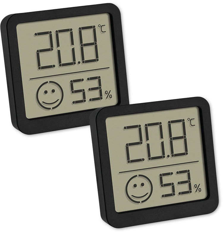 Tfa dostmann 2er set thermo-hygromètre numérique avec thermo- et hygromètre de zone de confort noir
