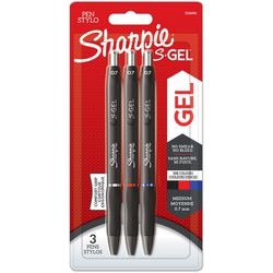 Sharpie stylo gel bouton poussoir 0,7 mm noir, bleu, rouge 3 pièces