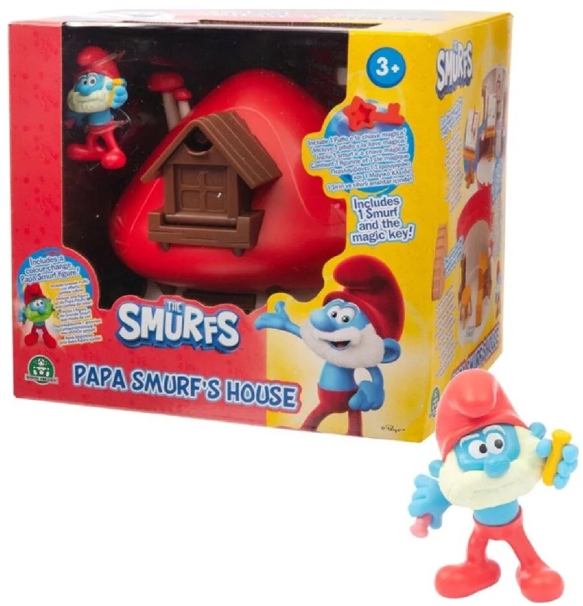 Giochi preziosi schtroumpfs playset - clé magique - papa schtroumpf