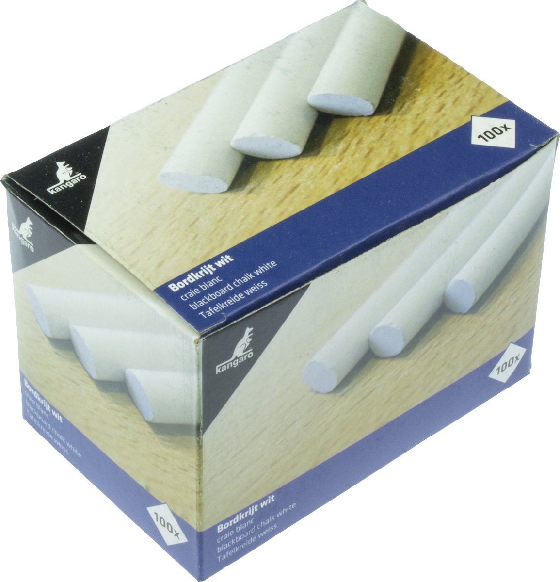 Craie pour tableau noir Kangaro - blanche - 100 pièces - k-n100w