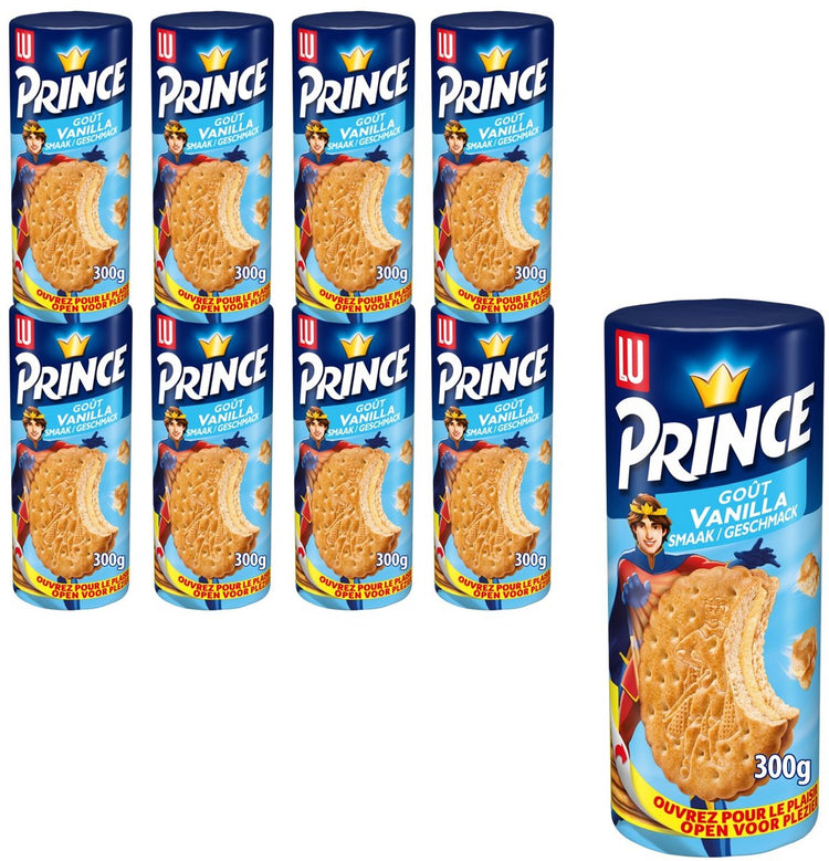 Lu prince biscuits fourrés vanille 8 x 300 g - biscuit à emporter - café - thé - travail - bouillon