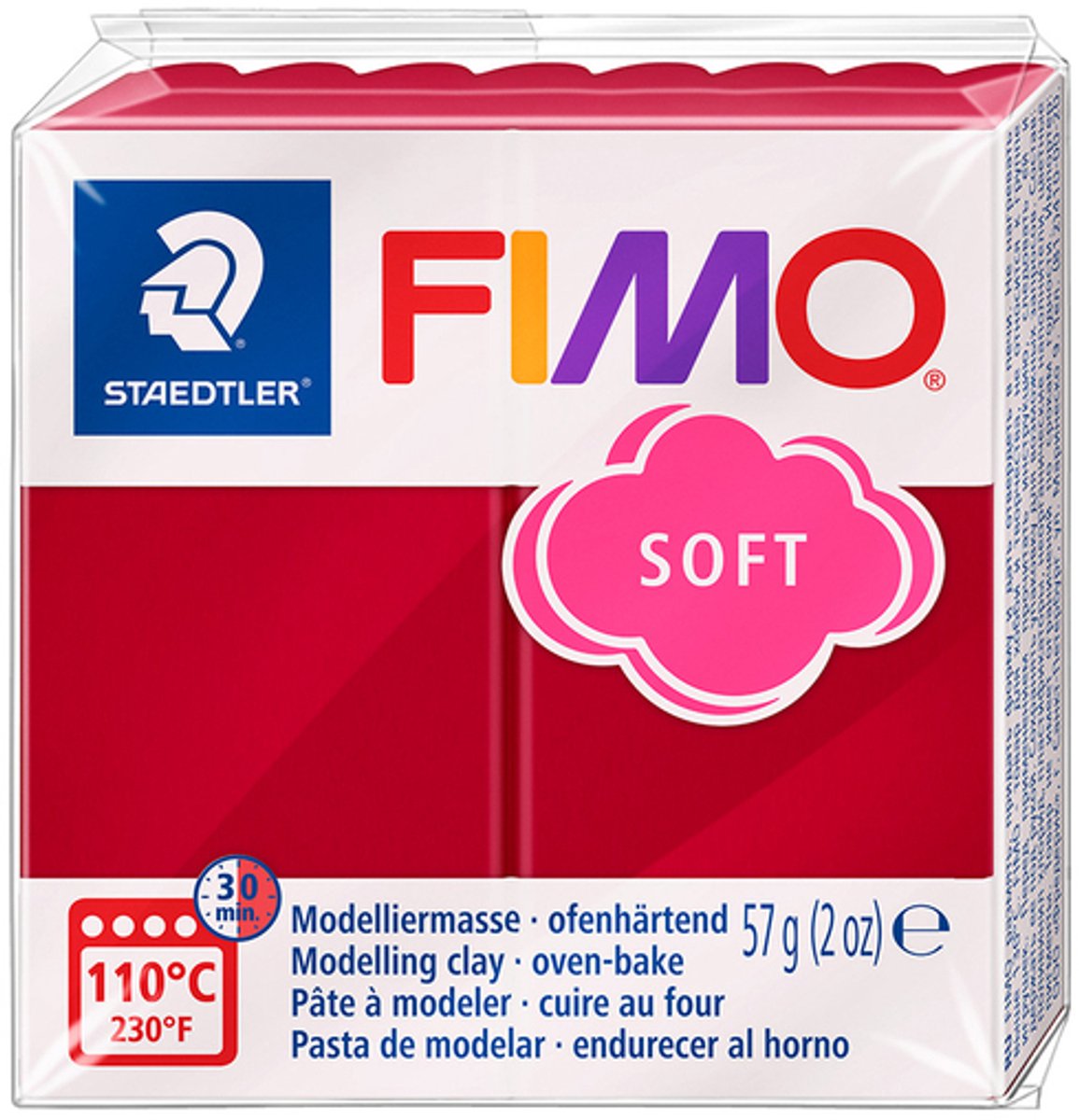 FIMO® Soft, cerise rouge, 57 gr 1 boîte