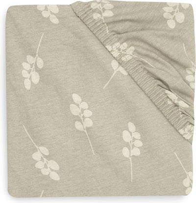Jollein - drap housse jersey 70x140cm - berceau, lit, lit bébé - brindille - vert olive