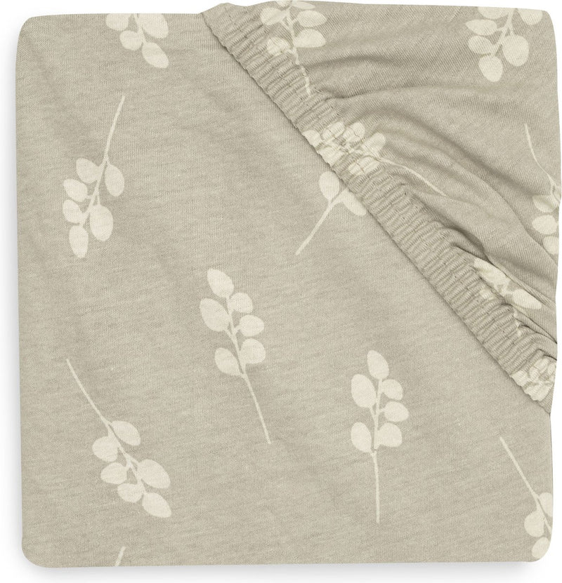 Jollein - drap housse jersey 70x140cm - berceau, lit, lit bébé - brindille - vert olive