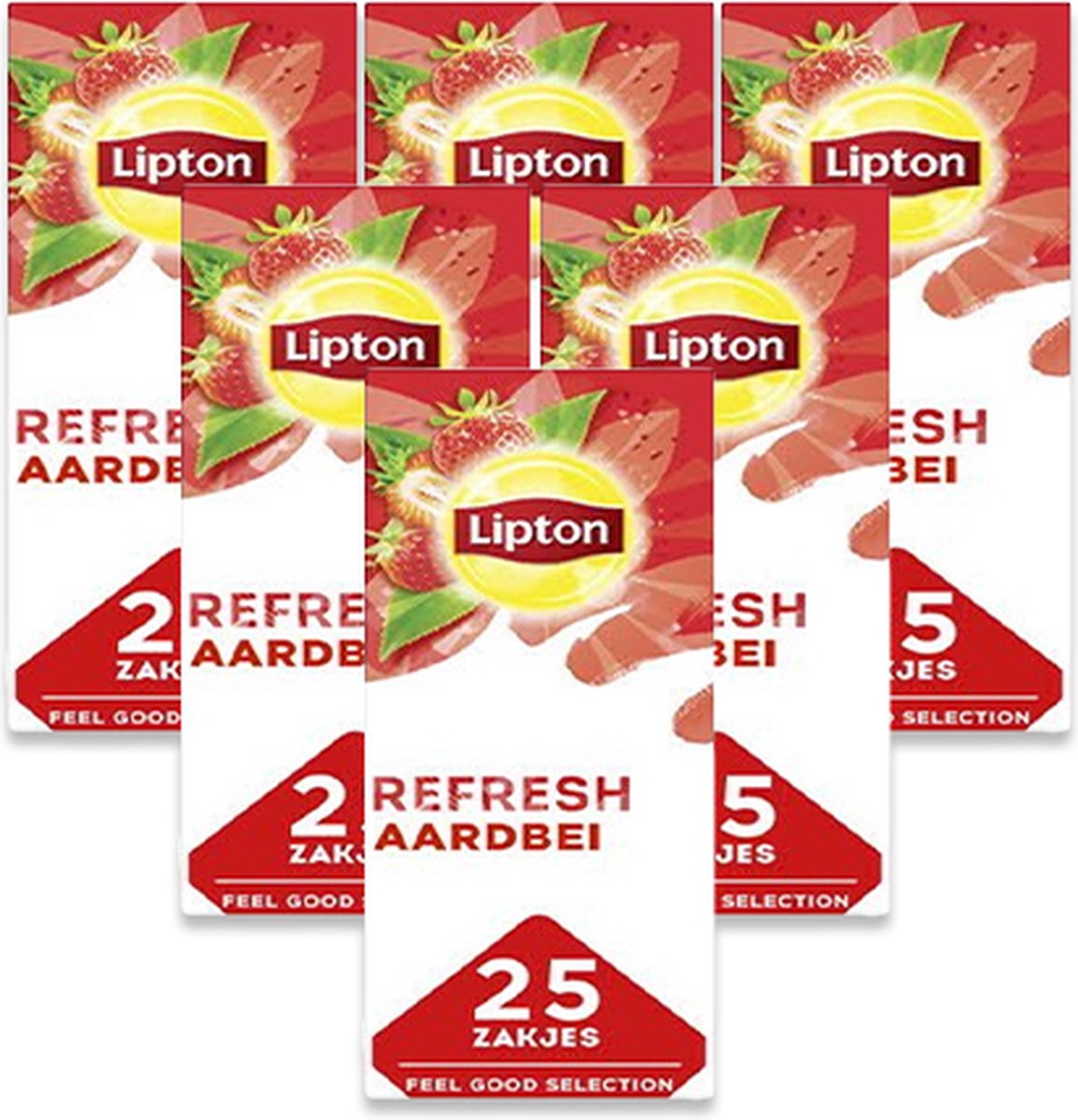 Lipton Feel Good Selection Thé noir Fraise (6x25 pièces)