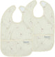 Bavoir bébé ginkgo Meyco avec bac de récupération - pack de 2 - sable doux