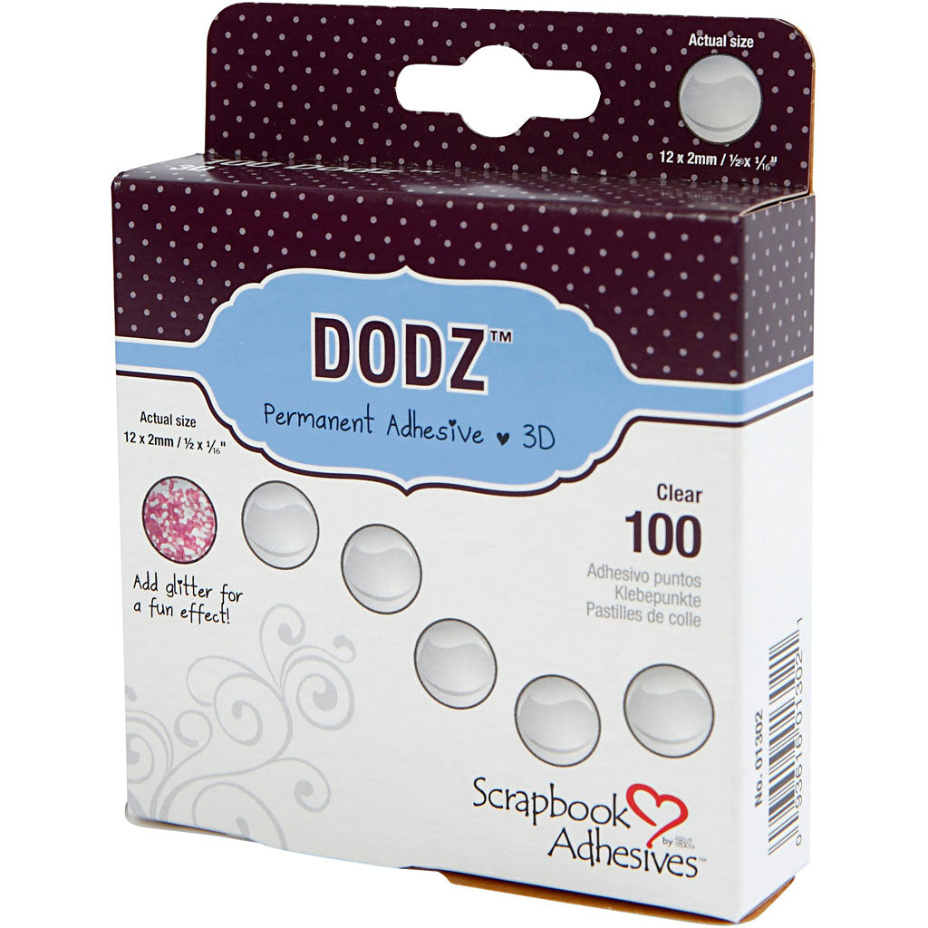 Dodz auto-adhésifs points, d 12 mm, épaisseur 2 mm, 100 pièces 1 boîte