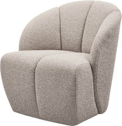 Fauteuil pivotant Woood mojo - bouclé - beige mélange - 75x68x77