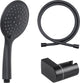 Douchette Differnz - 3 positions - avec flexible de douche 1,5 m - support de douchette inclinable - noir