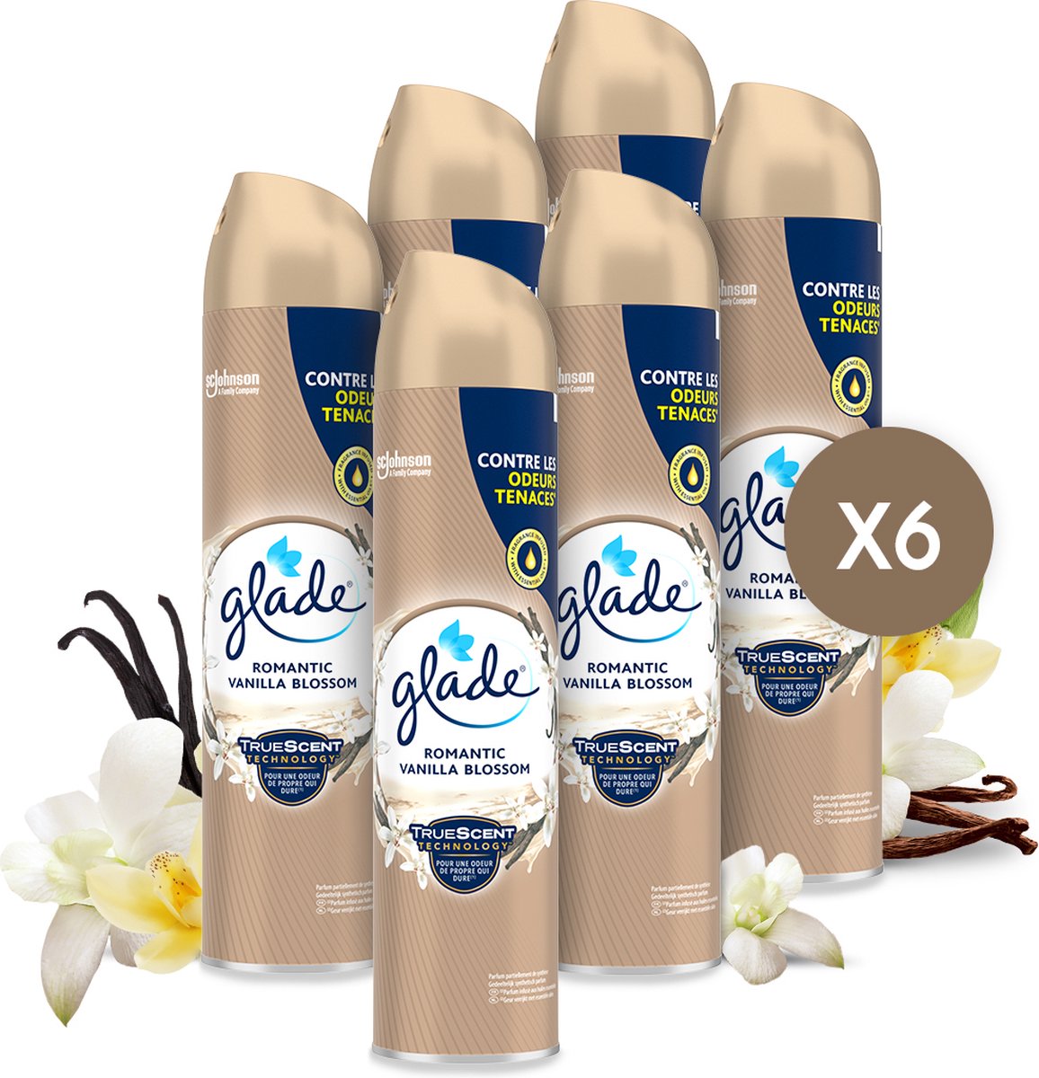 Glade aérosol romantique fleur de vanille